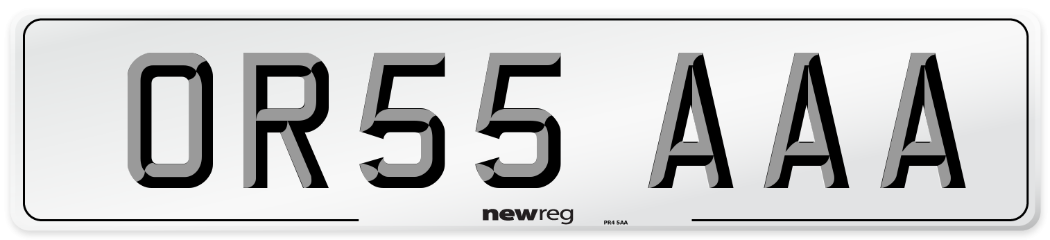 OR55 AAA Number Plate from New Reg